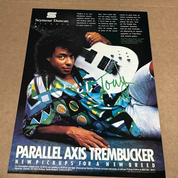 Tony MacAlpine - SEYMOUR DUNCAN PICKUPS - Print Ad #2 - 1993 - Picture 1 of 1